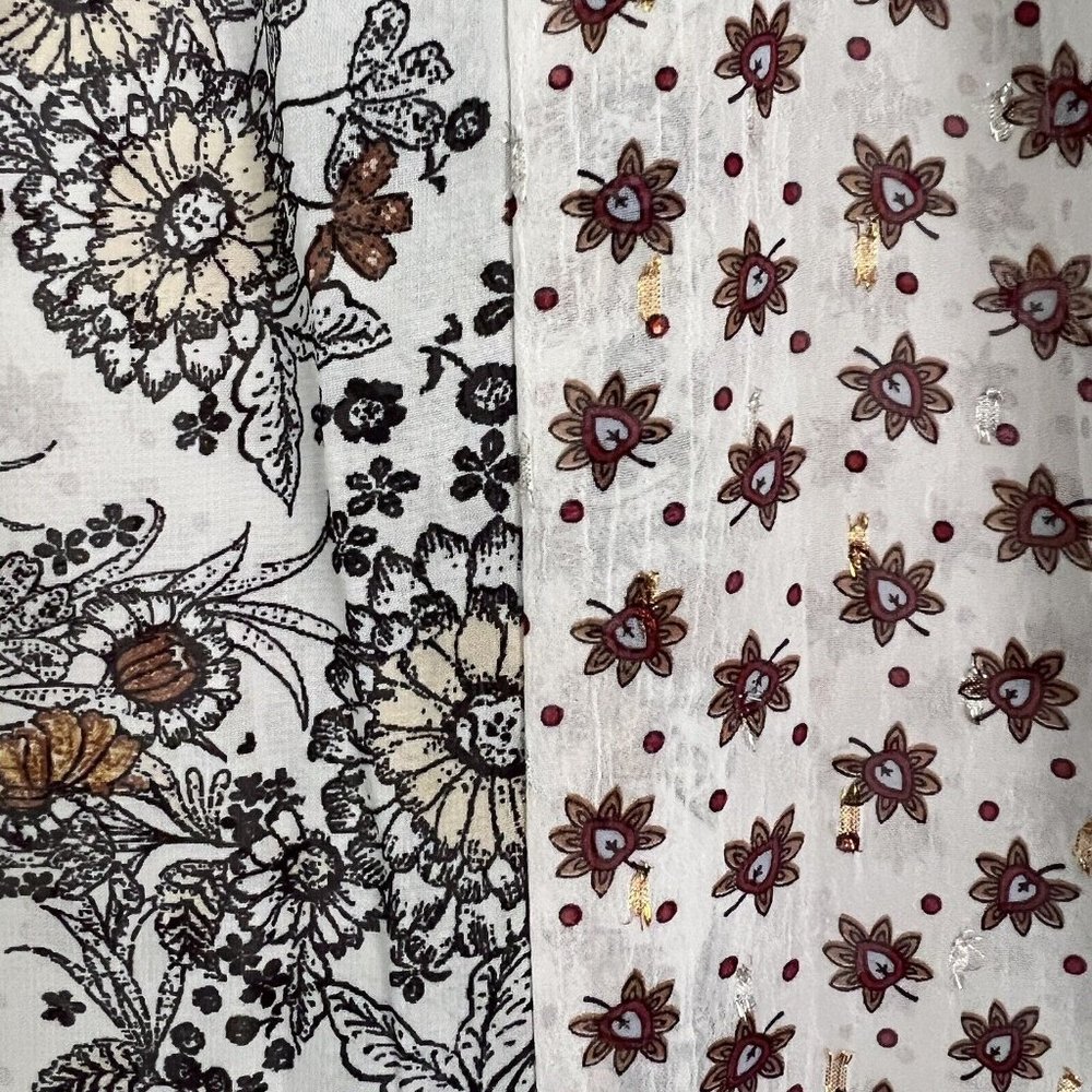 NWT Figueroa & Flower size XL Blouse Patterned with Gold/Silver Dots Flowy Boho - Picture 4 of 9